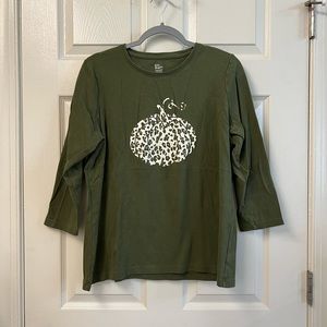 Kim Rogers Perfectly Soft Fall Pumpkin 3/4 Sleeve Tee